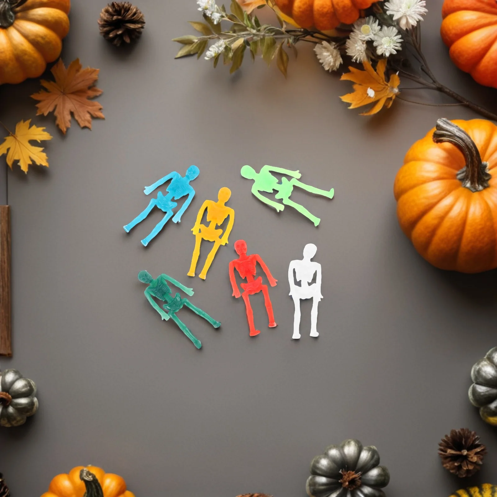 40 قطعة لزجة بسط هالوين لينة Tpr المطاط المزحة الدعائم الهياكل العظمية الصغيرة هدايا الحفلات الفصول الدراسية جوائز حقيبة جودي #6