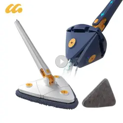 Telescopic Triangle Mop 360 Rotatable Adjustable Cleaning Mop For Tub Tile Floor 130CM Handle Reusable Spin Mop Dropshipping