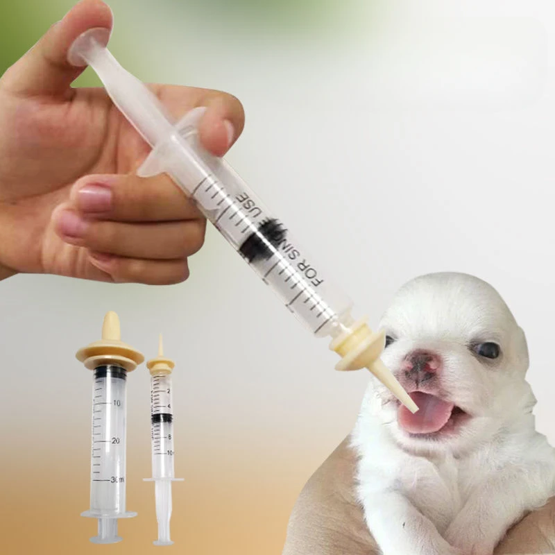 Pet Milk Feeding Nursing Syringe Nipple Kit for Pet Dog Puppy Cat Kitten Nurser Feeding Replacement Nipples for Pet