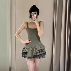 Mini One-shoulder Collar Pleated Dresses Asymmetric Sexy Dress Slim Short Skirt Pleated Suspender Dress Women Backless Dresses