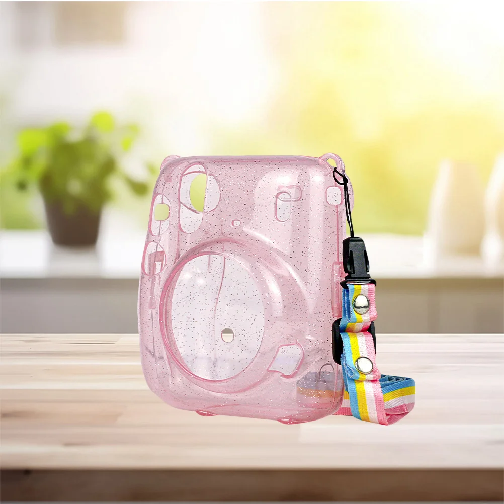 1 個透明 PVC カメラ保護カバーピンク簡単インストール傷防止カメラバッグ Mini11 用耐久性のある保護収納