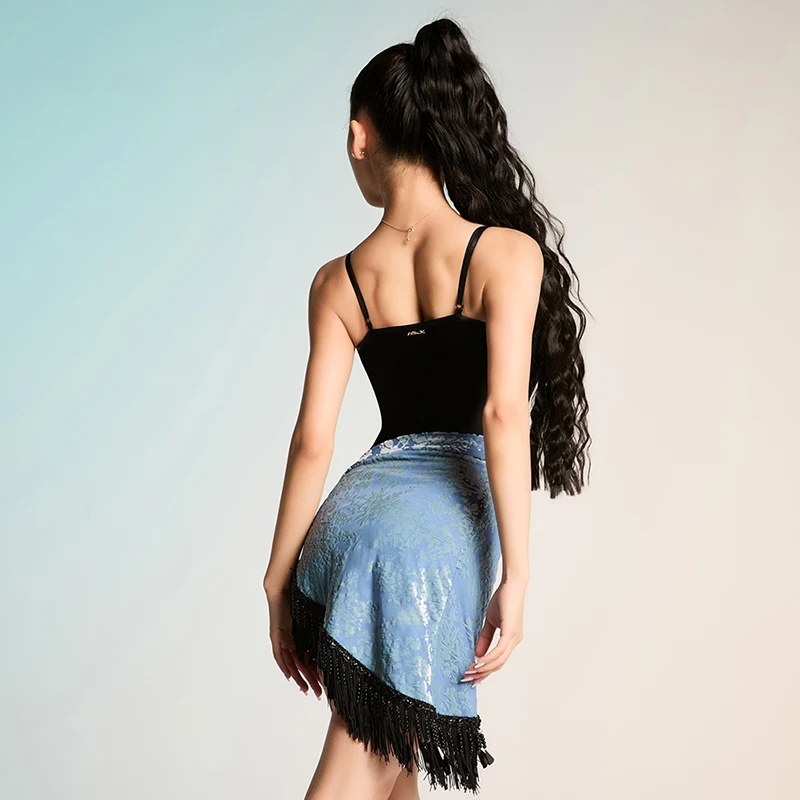 女性のセクシーなラテンダンス衣装オープンバックハイスリットドレス伸縮性のある生地プロ競技サルサ衣装練習服 VBH1579