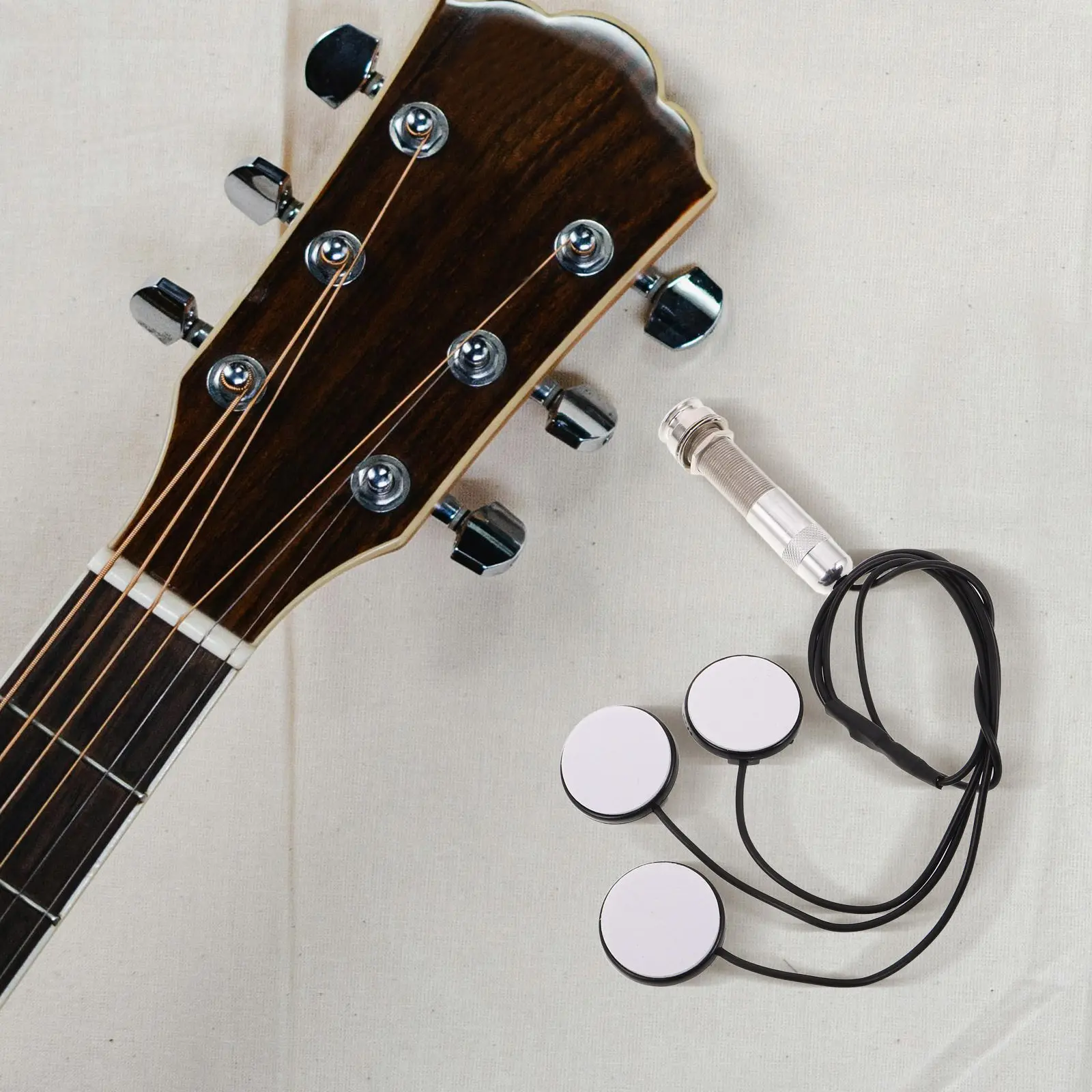 1Set Acoustic Pickups Piezo Transducer 3 in 1 Self Adhesive Guitar Ukulele Mandolin Pickup Transducer for String Instruments