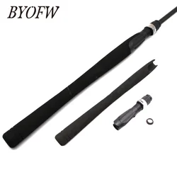 BYOFW 1 세트 블랙 EVA 폼 긴 회전 낚싯대 핸들 소프트 그립 및 릴 시트 DIY 폴 빌딩 수리 또는 교체
