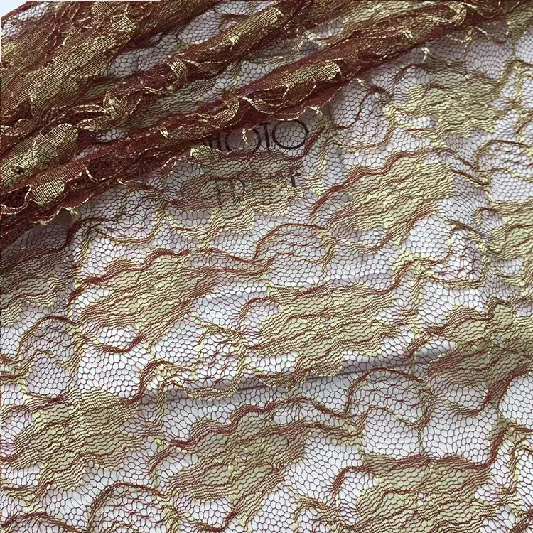 Orchid Lace Fabric Gold Thread Embroidery Craft Orchid Pattern Two-tone Mesh Fabric Soft