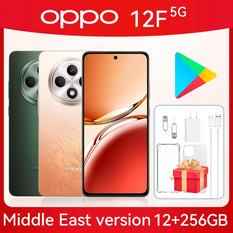 OPPO Reno 12F 5G Dual SIM Olive Green Amber Orange 12GB RAM 256GB - Middle East Version Brand New