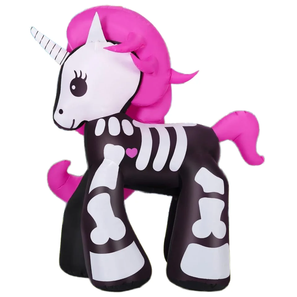

5.2 FT Halloween Skeleton Unicorn Inflatables Built-in LEDs Indoor Outdoor Party Decor for Garden Yard