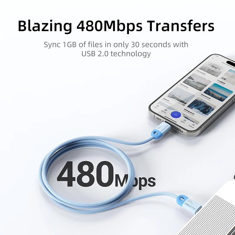 Kabel USB-C CABLETIME PD100W do iPhone 17, kabel typu C do szybkiego ładowania, kabel typu C do MacBooka, Xiaomi, Samsunga, iPhone'a — zdjęcie produktu 4