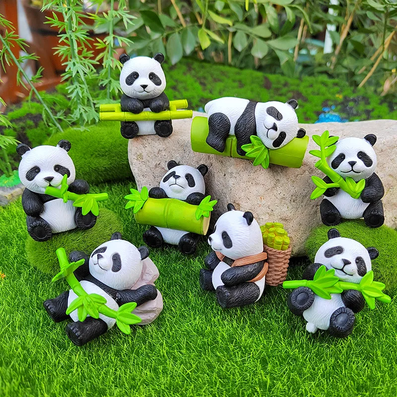 Niedliche Panda Dekoration Ornamente Auto Instrument Panel Dekoration Cartoon Harz Schreibtisch Aquarium Garten multifunktion ale Dekoration – Detail 7