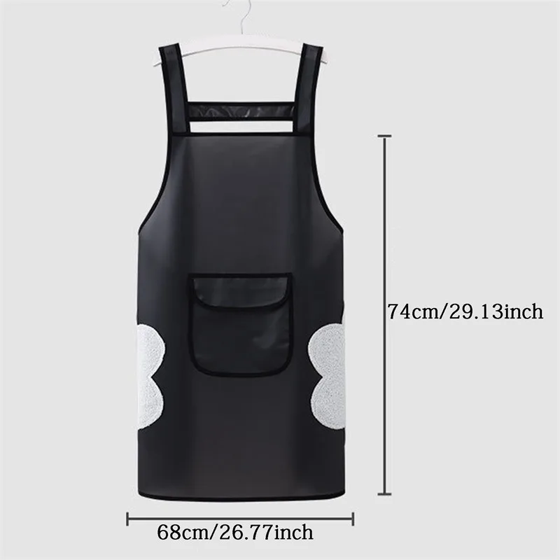 Kitchen Apron Waterproof Transparent Ladies Men Home Aprons Wipeable Oil Resistant Baking Accessories BBQ Restaurant Cafe Aprons