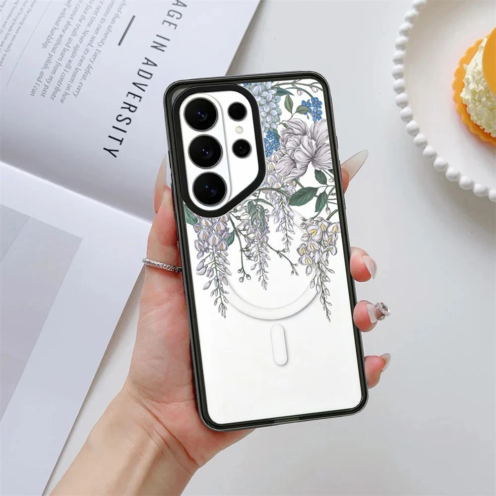 Creative Drooping Vine Acrylic Case for Samsung Galaxy S26 S25 S24 S23 Ultra S26U S24+ S25+ S26 Plus Protective Case