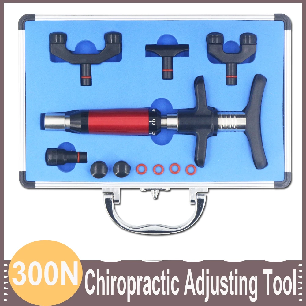 

300N Chiropractic Tools 4 Heads Adjustable Intensity Spine Correction Gun Therapy Spinal Chiropractic Adjusting Instrument