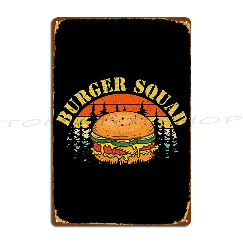 Burger Squad The Burger Collection Metal Plaque Poster Cinema Party Club Design Party Custom Tin Sign Poster