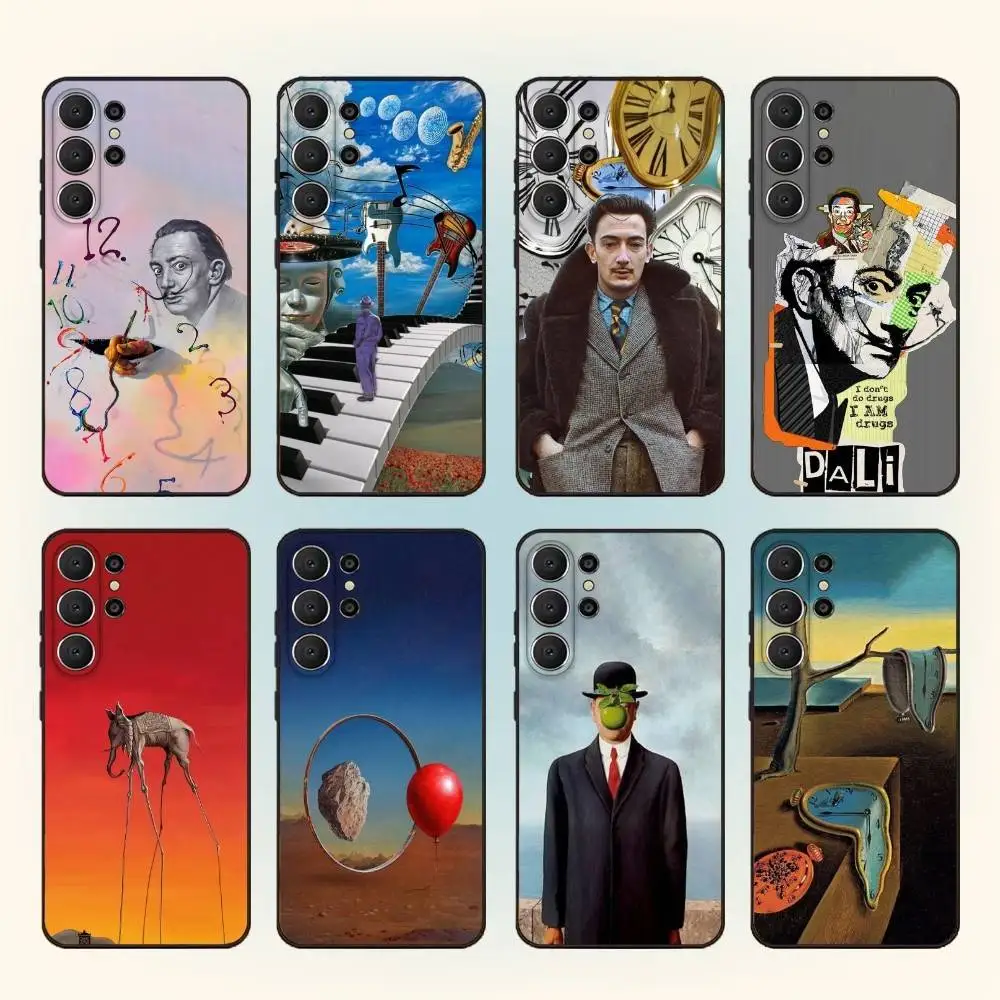 

S-Salvador D-Dali Artist Phone Case For Samsung S25,24,23,22,30,21,10,9,Ultra,Plus,Lite,FE Black Soft Case