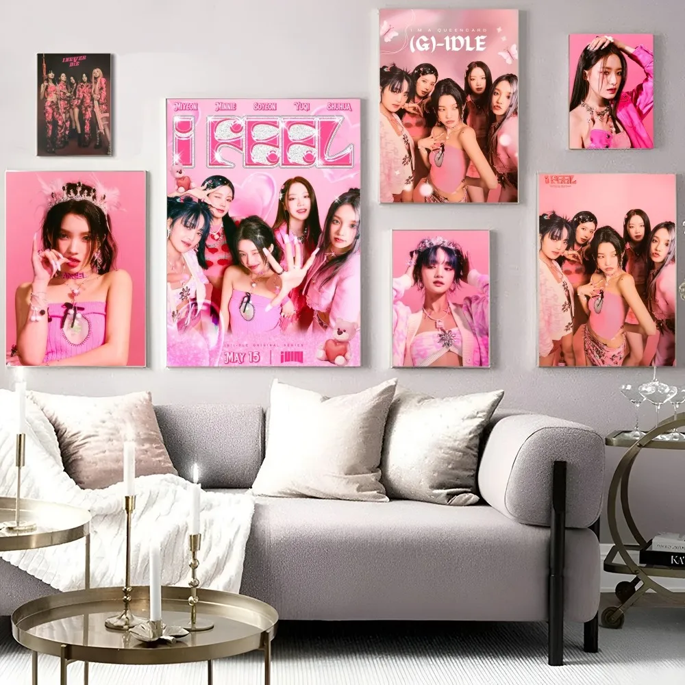 Kpop G-Gidle Anime Posters Sticky Fancy Wall Sticker For Living Room Bar Decoration Room Wall Decor