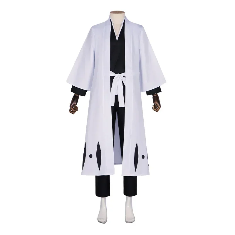 BLEACH Soul Society Gotei Juusantai disfraz de capitán, traje de Anime negro, Kimono de juego de rol para Halloween, traje completo para hombres