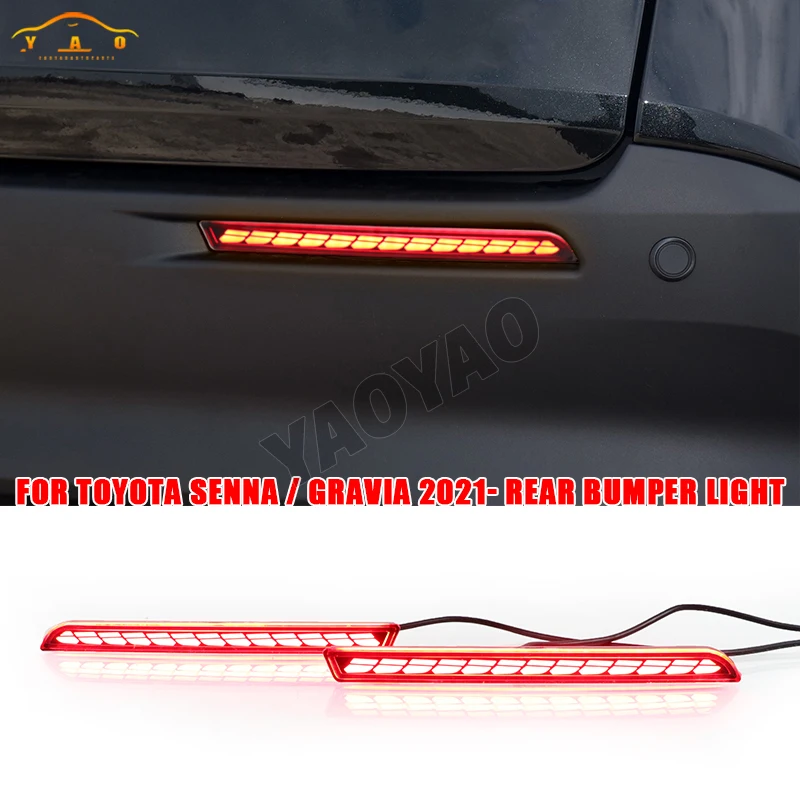 

Rear Fog Lamp Brake Light Dynamic Turn Signal Reflector For Toyota Sienna Granvia 21-24/Sequoia 2023 2024 LED Rear Bumper Light