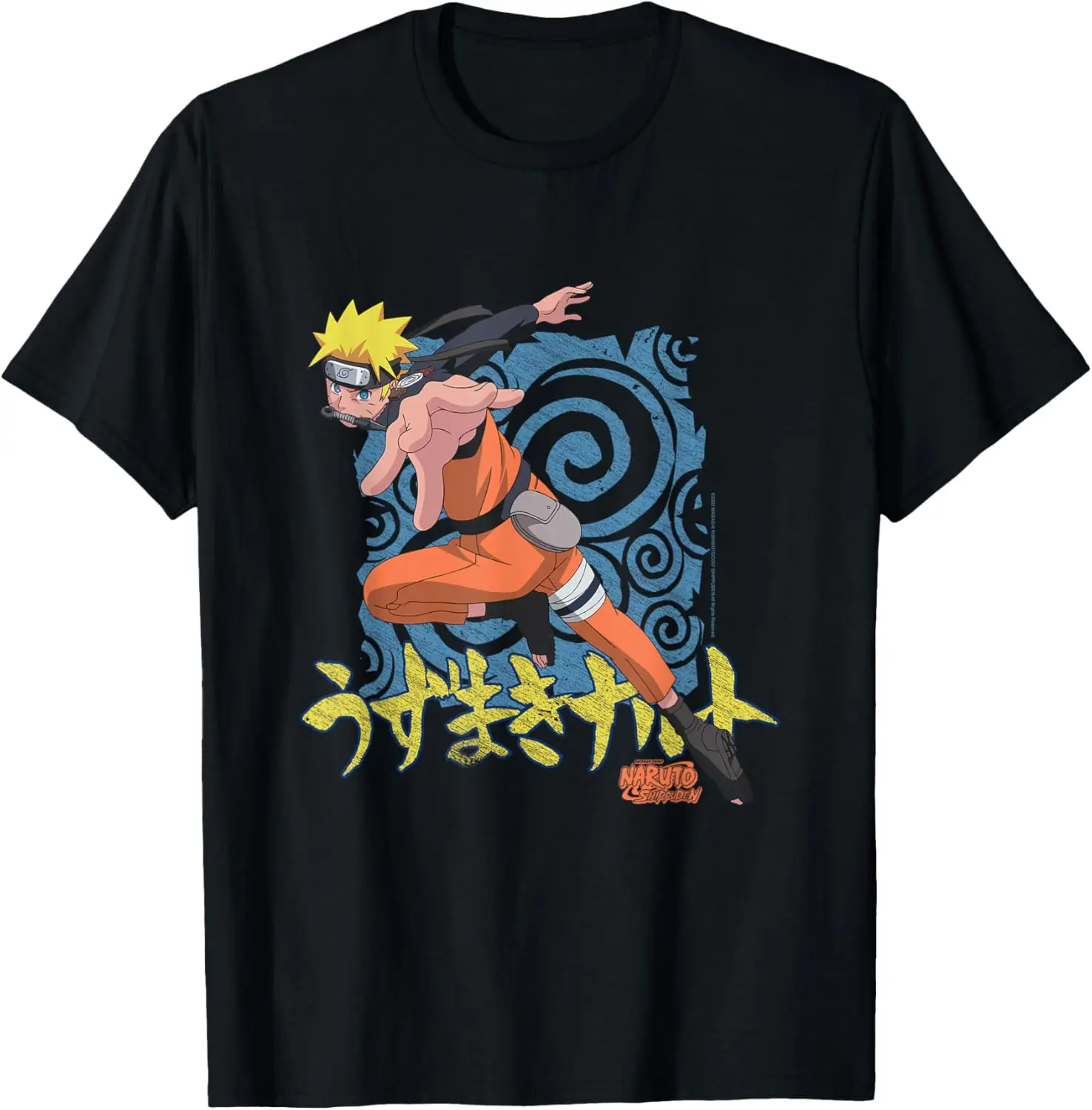 Camiseta de anime Naruto Shippuden Naruto Uzumaki con Kunai, tallas S-6XL
