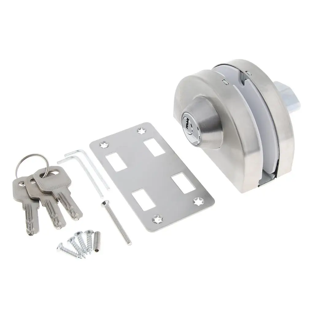 Door Latch Lock Zinc Alloy Safety Guard Latch for 8 to 12mm Glass Door Home Office Store Easy Install