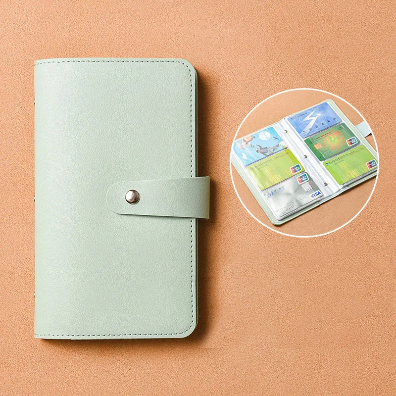 96 Slots Card Holder Vintage Large Capacity Women Men Business Bank Credit Card Bag Male Coin Pouch PU Leather Zipper Wallet