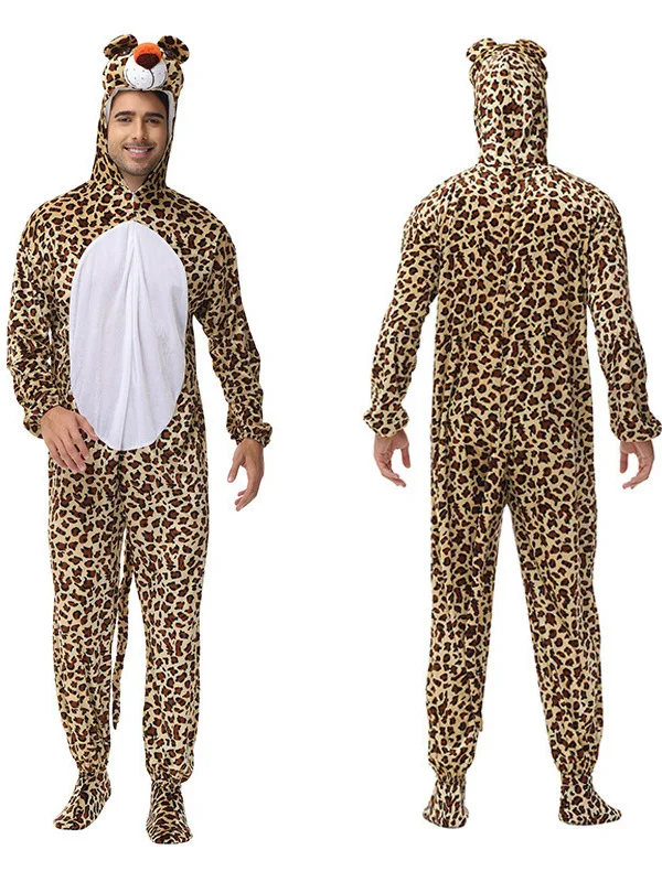 

Money Leopard Onesie Par Role-plang Clothes ex Animal Costume irt Long Sve Cool Feeling Polyester Fiber