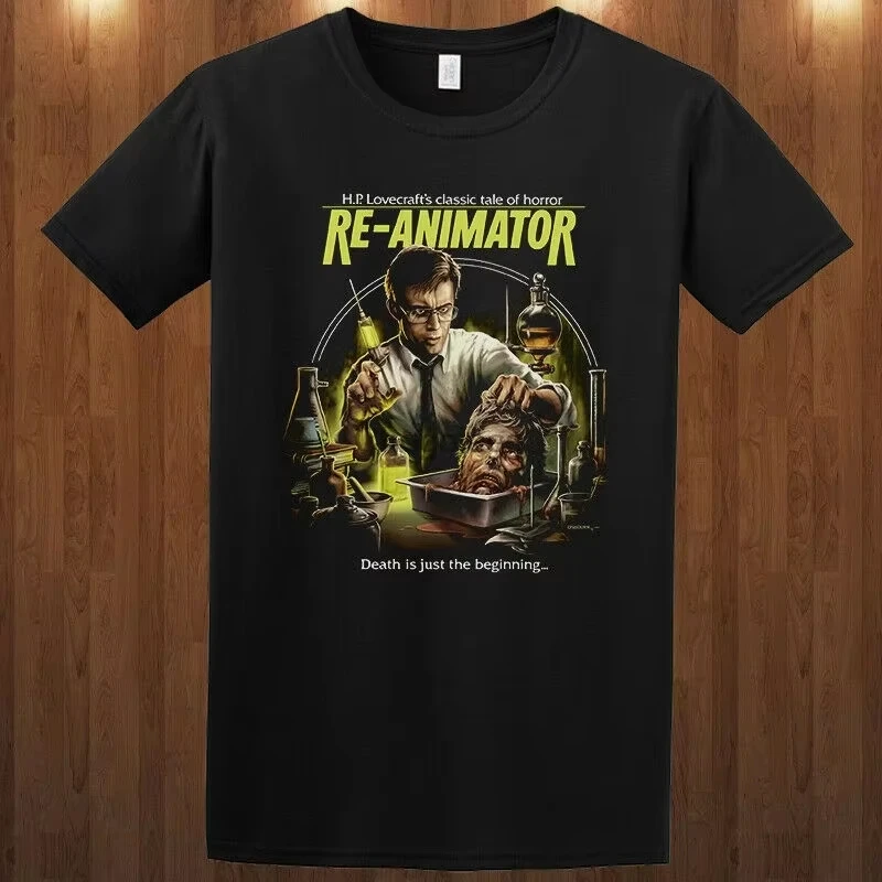 Re-Animator Classic Cult Zombie Movie T-Shirt Unisex Premium Cotton DTG Graphic Print Short Sleeve Breathable Summer Hot Sale