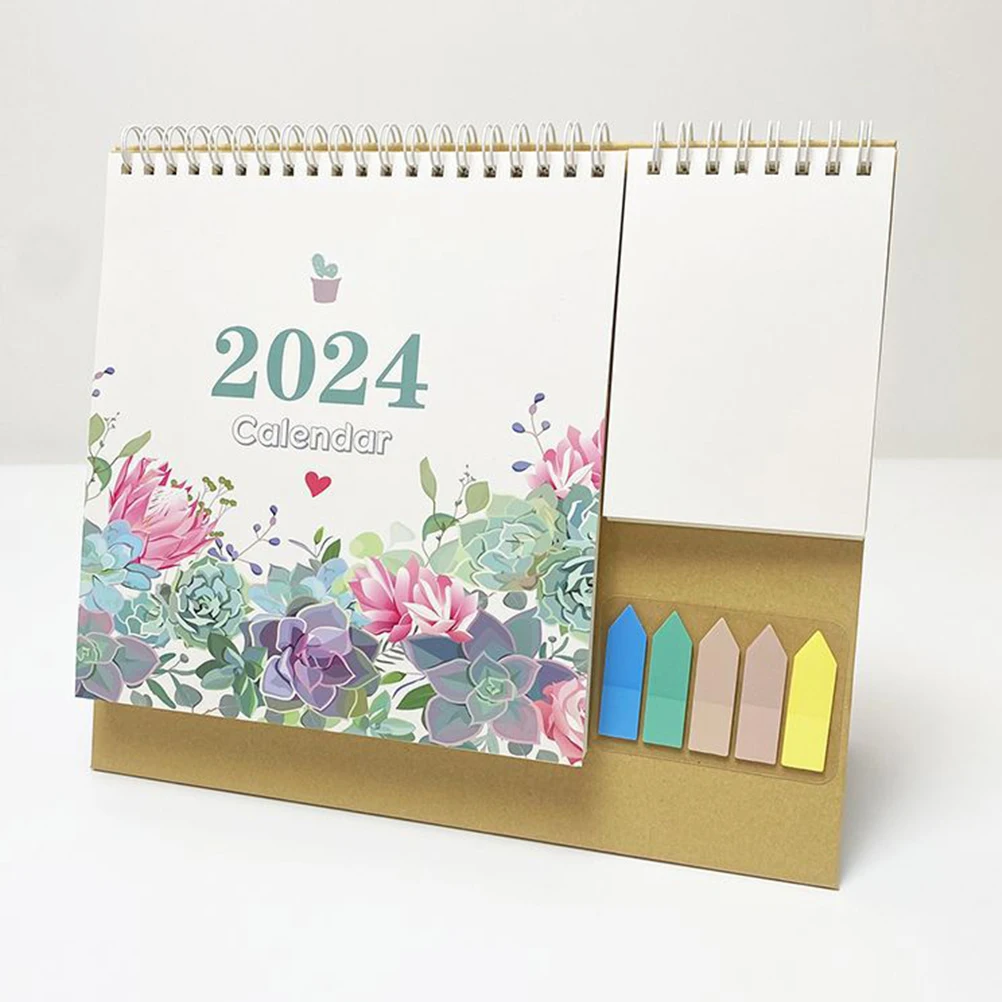 

2024 Multifunctional Desk Calendar Vertical Monthly Planner Paper Table Office Home Decor Notepad Calendar Coil Binding
