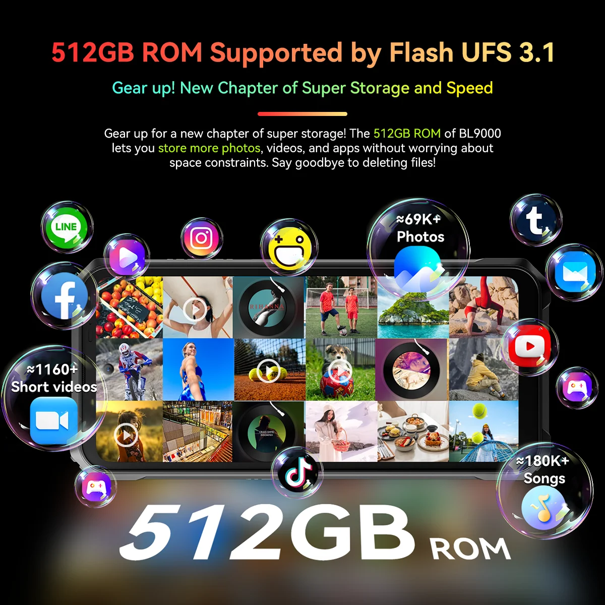 Imagem -06 - Smartphone Robusto Blackview-bl9000 5g 6.78 Tela 2.4k 12gb 512gb 50mp 8800mah Carregador de 120w Dual Display Celular