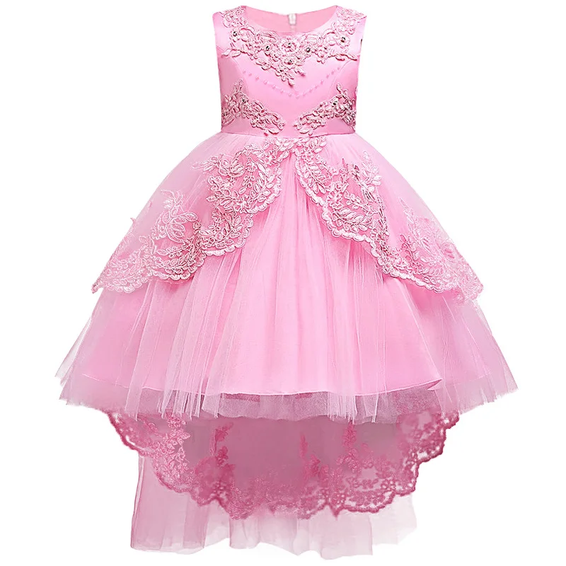 Vestido blanco Formal de princesa elegante de tul para boda, vestidos Vintage con cuentas para niñas, vestido de malla para fiesta de cumpleaños y graduación