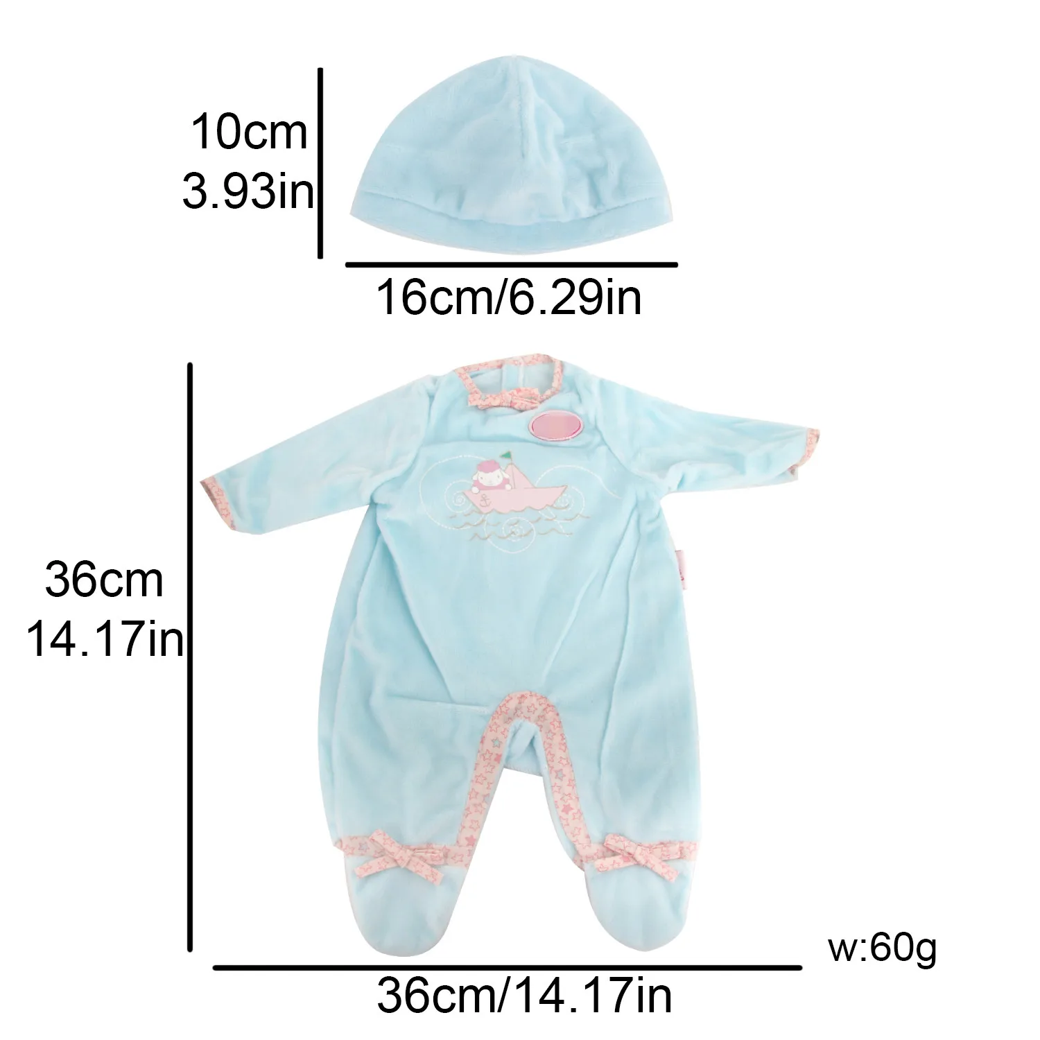 18 Inches American Doll Clothes Jumpsuit BlueCute Boat Pattern Pajamas Clothing For 43cm Baby New Born&OG Russia DIY Girl Doll