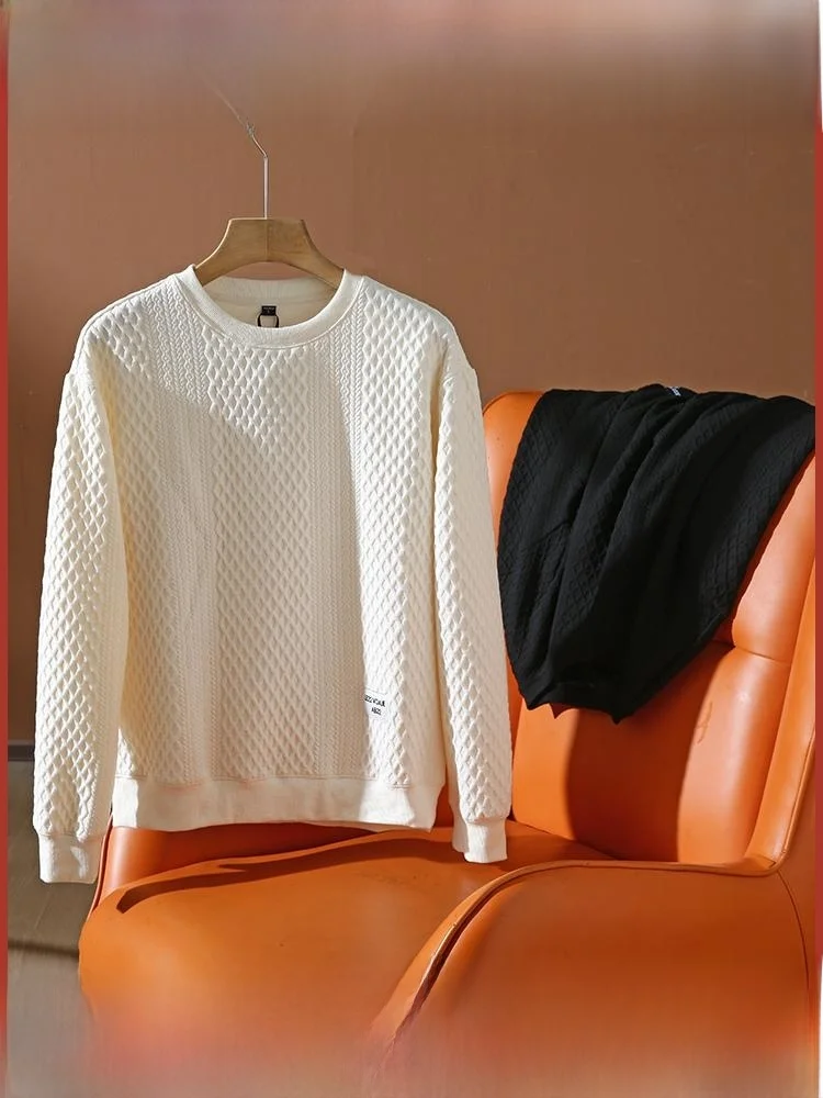 

Свободный крой круглый свитшот Ne, мужской осенне-зимний новый вязаный свитер, повседневный молодежный длинный светящийся накладный свитер