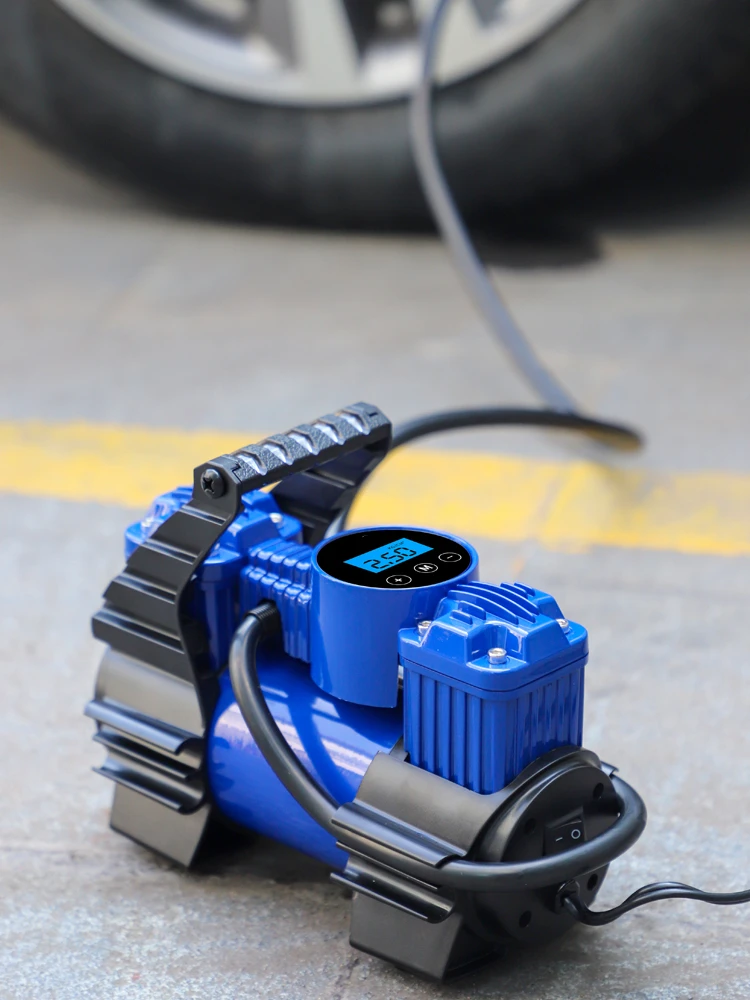 Portable tire inflation pump 12V digital display for dual cylinder high-pressure cars and small cars