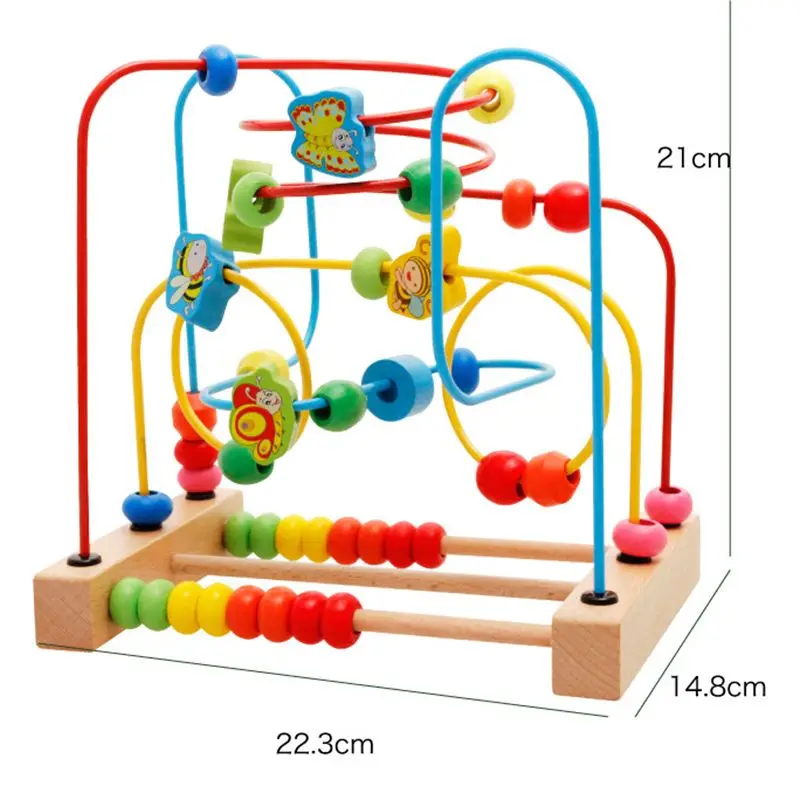 ABWE-laberinto de cuentas de madera para bebés, juguetes para niños pequeños, círculo para niños y niñas, mejor oferta, MWZ