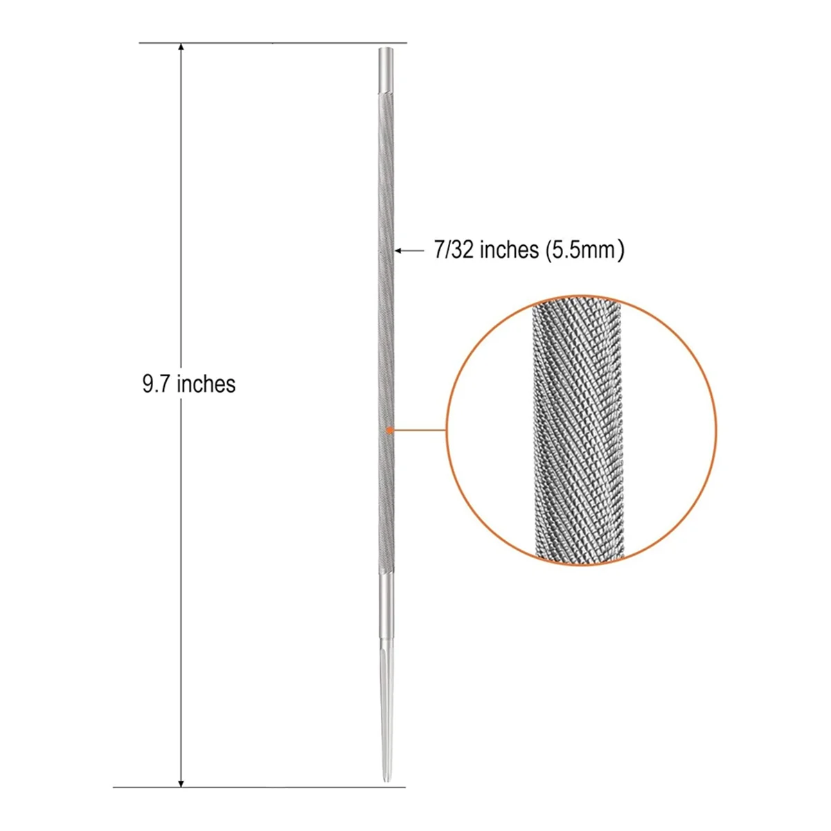 라운드 체인 샤프닝 파일, 체인톱 핸드 파일, IALJ-7 인치, 32 인치, 6 개, 3/8 인치 피치 체인