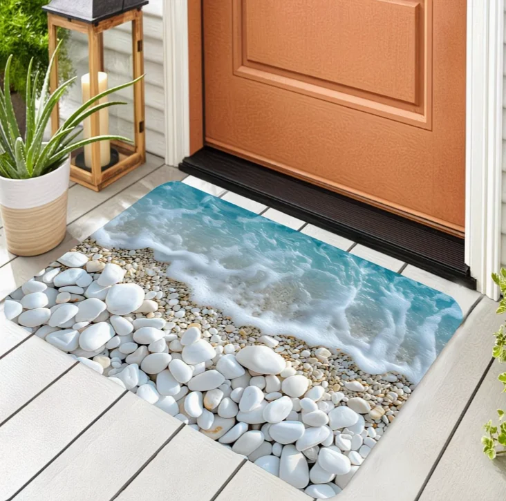 Beach Scene Non-Slip Doormat IndoorOutdoor Entryway Mat for Home, Patio Entryway Mat  Inviting Entrance Mat  Durable Outdoor Mat