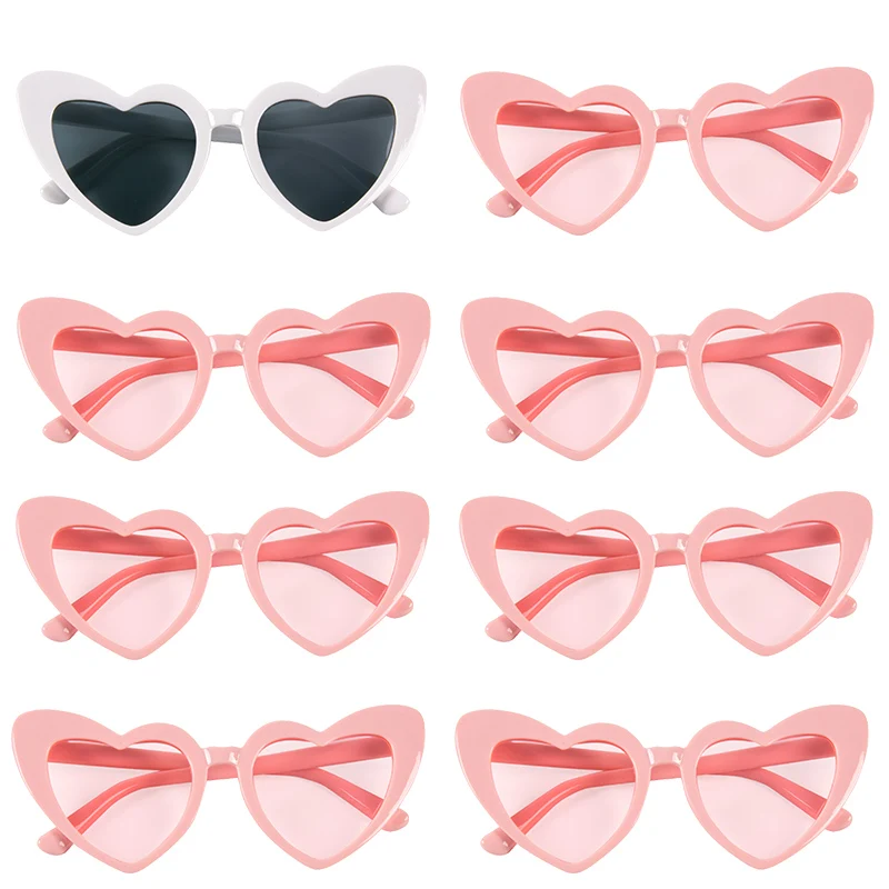 6/8pairs Vintage Heart Shaped Sunglasses Bachelorette Bride Bridesmaid glasses Wedding Bridal Shower Decor woman Hen party gifts