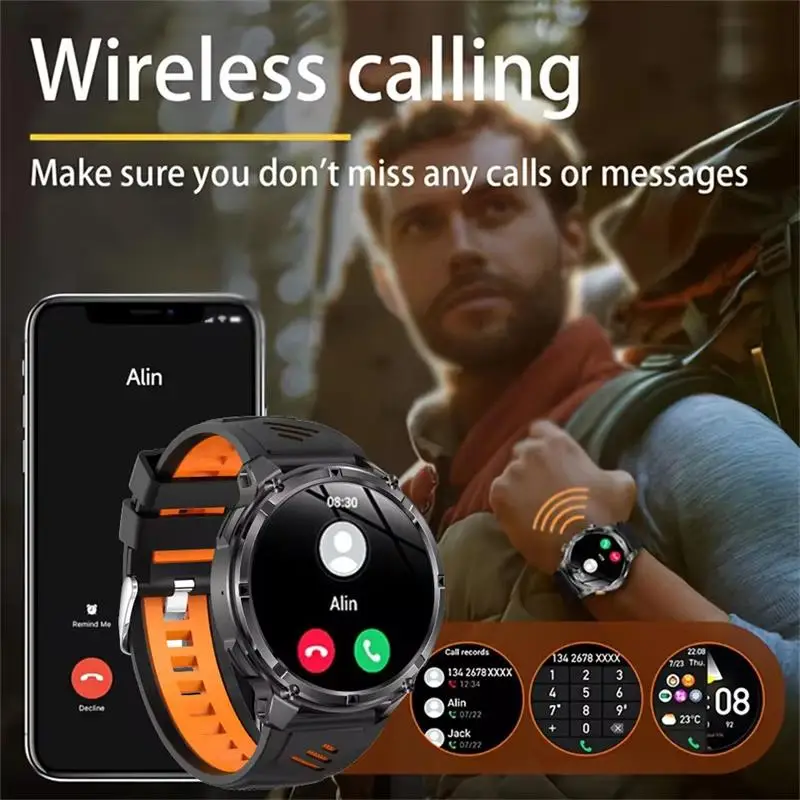 2026 New 1100mAh Ultra Durable Smart Watch Men Outdoor Military GPS Compass 10ATM Waterproof HD Bluetooth Call Sports Smartwatch