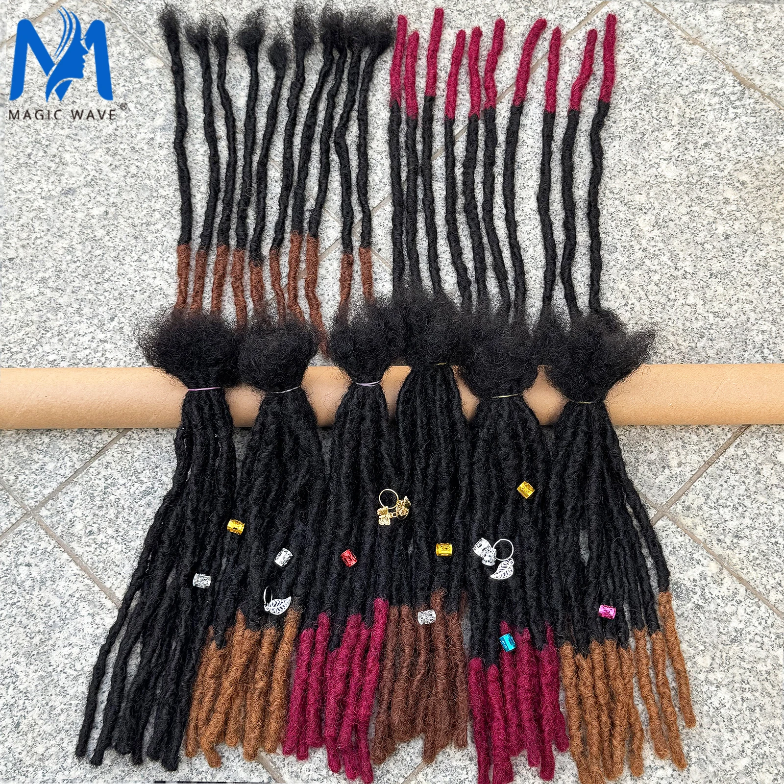 10inch 0.6cm Colored Interlocking Loc Extensions Human Hair Handmade Permanent Dreadlock Extensions for Men/Women/Kids