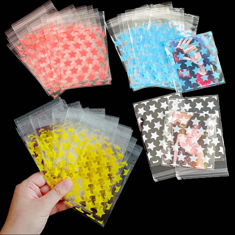 

1000pcs Transparent Star Jewelry Self-adhesive Bags Card Photo Accessories Storage Cellophane Bags Candy Gift Pouch Wholesale