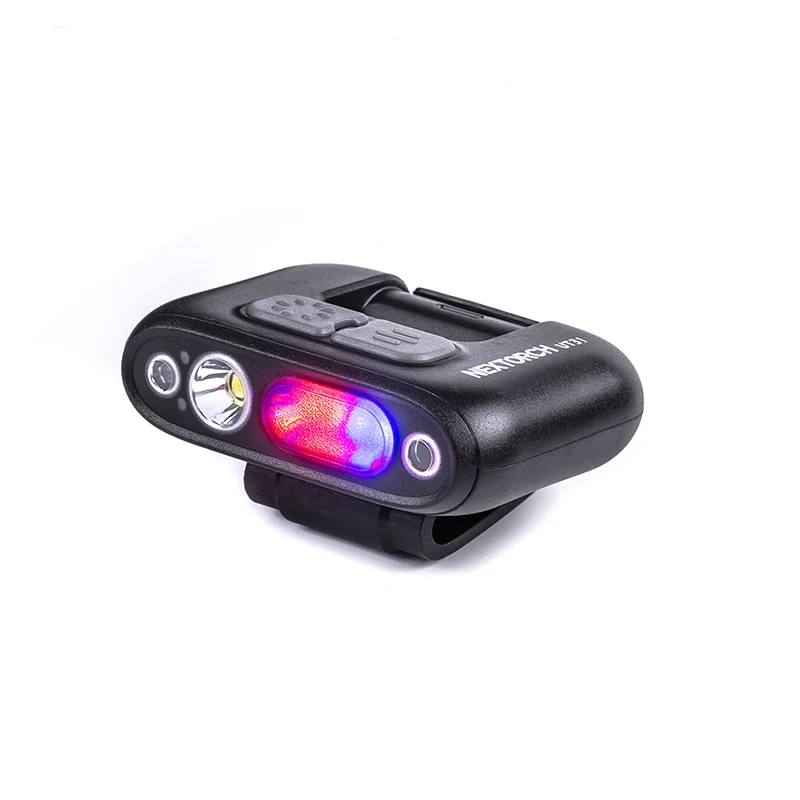 Nextorch Ut31 Clip Licht Voor Veiligheid/Waarschuwing, Wit/Blauw/Rood 3 Lichtbronnen, Type-C Oplaadbare, Spot & Flood Dual Hoeken