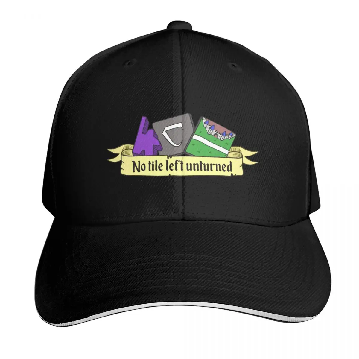 Carcassonne - No Tile Left Unturned - Gorra de béisbol, gorra de camionero, sombrero de caballero, ropa de golf, nuevo sombrero para mujer y hombre