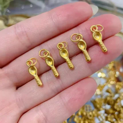 

999 real gold spoons 24k pure gold pendants fine gold charms about 0.29g