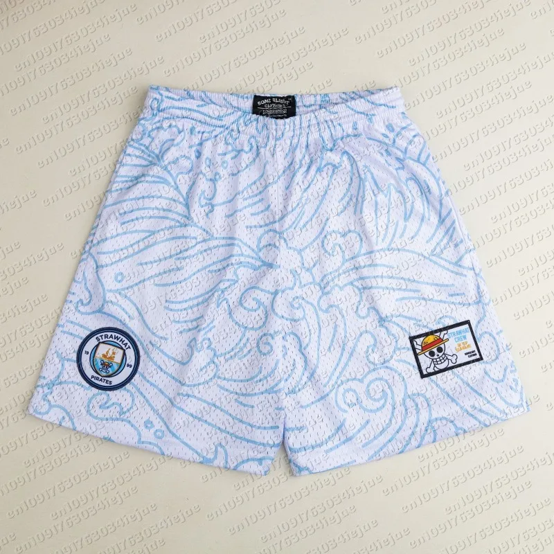 One Piece Straw Hat Pirates Wave Mesh Shorts Men Women Summer Quick Dry Breathable Sports Casual Jogger Shorts view 3