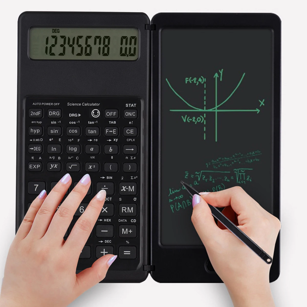 6.5 Inch Portable Calculator LCD Screen Writing Tablet Folding Scientific Calculator Tablet Digital Drawing Pad With Stylus Pen