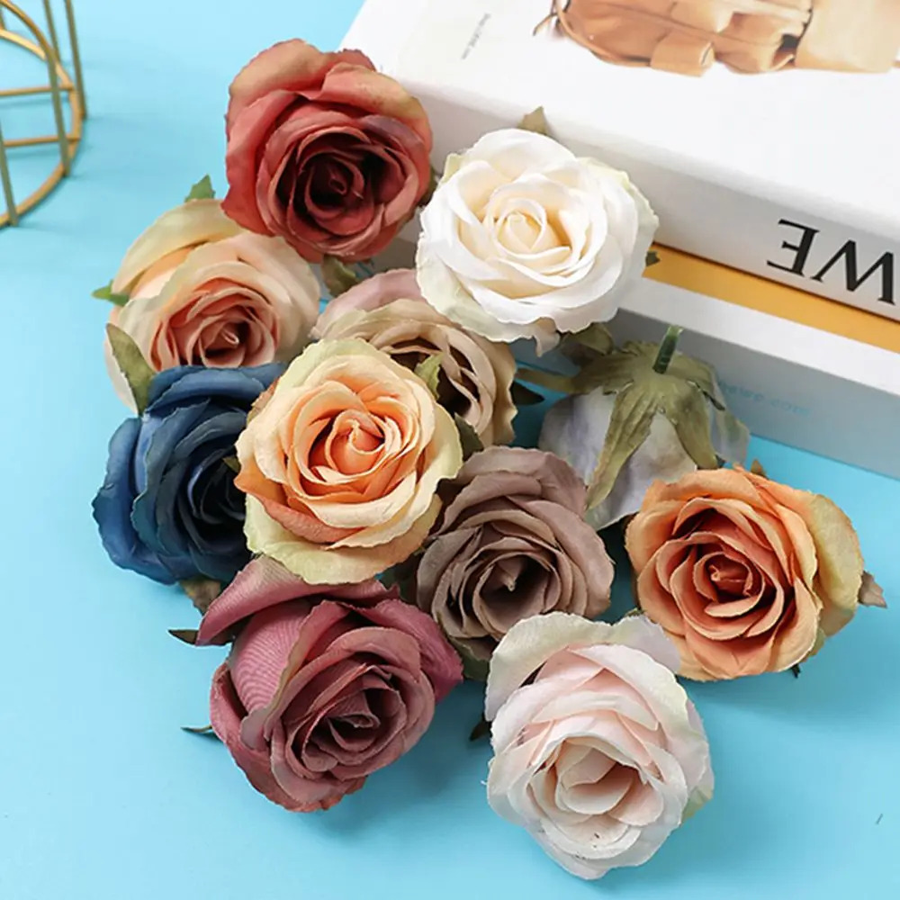 

100Pcs Artificial Flower silk Rose Wedding Bridal Bouquet Christmas Home Outdoor Garden arch Festival Decoration Diy gift Hotsal