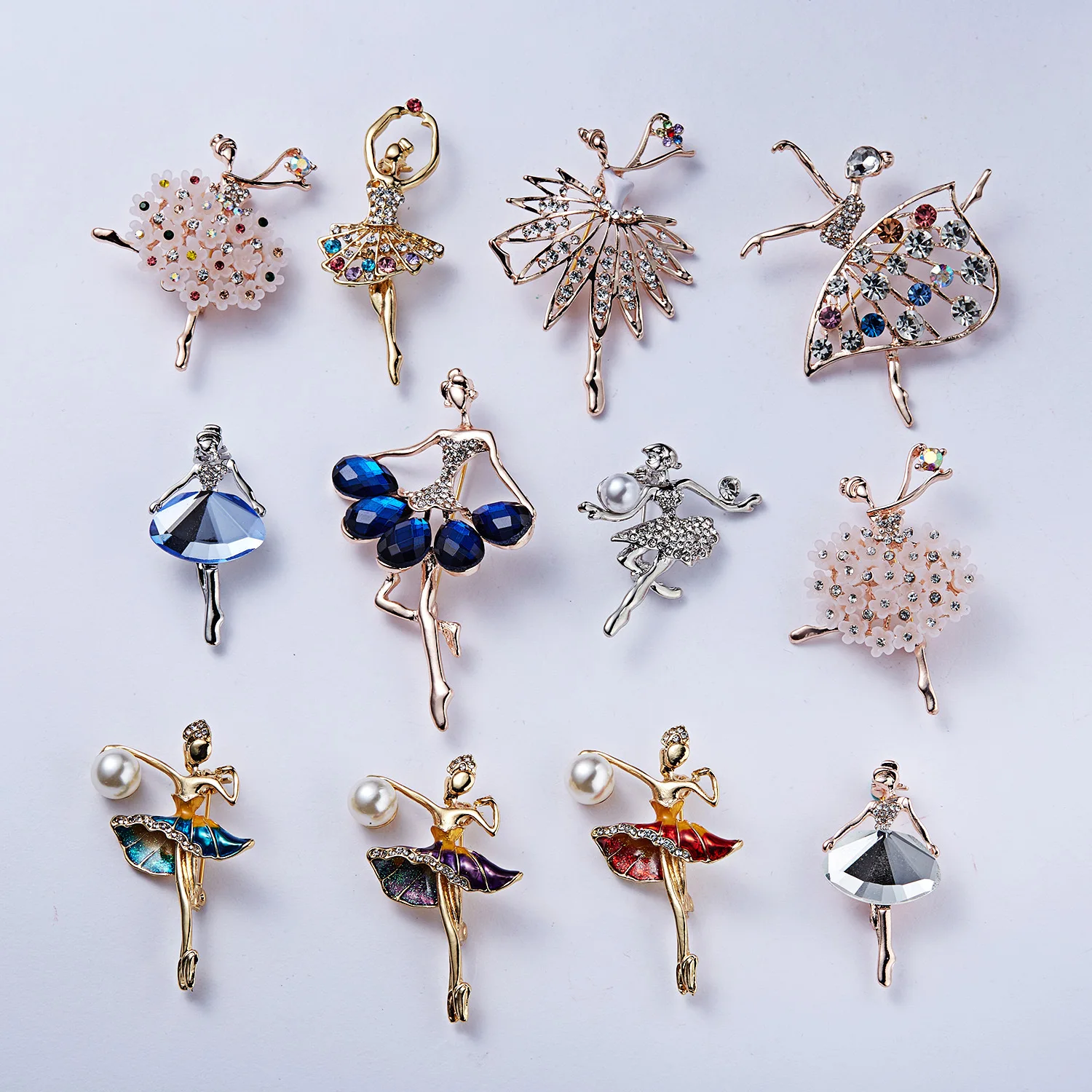 SKEDS Exquisite Crystal Ballet Dancer Brooches Jewelry Pins For Lady Elegant Women\'s Brooch Pin Decorative Suit Clothing Badges