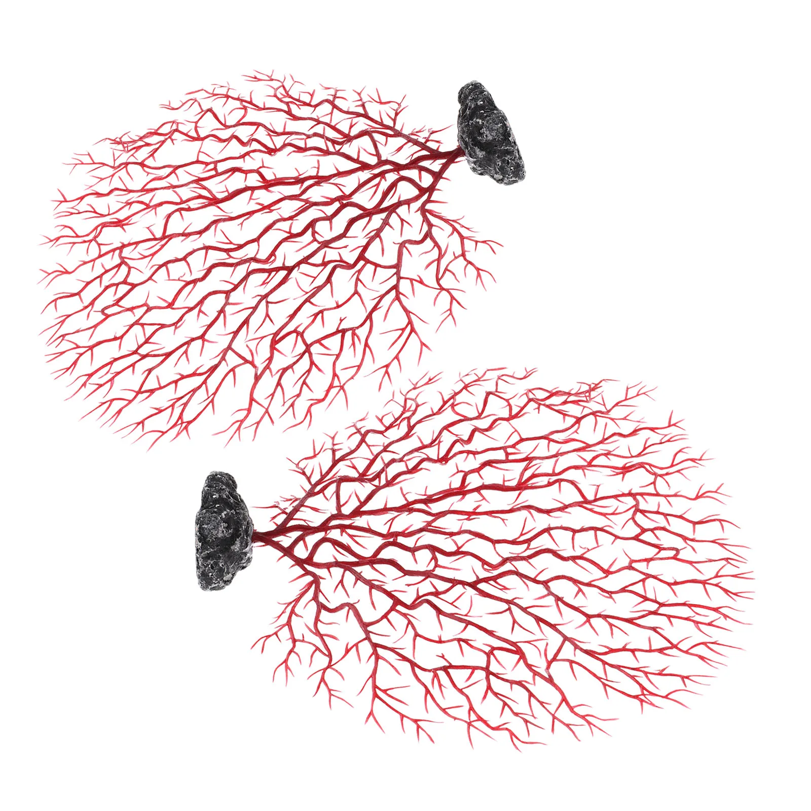 

2Pcs Simulation Sea Fan Corals Medium Size Plastic Aquarium Water Plant Decoration Fish Tank Ornament Aquarium Reef Artificial