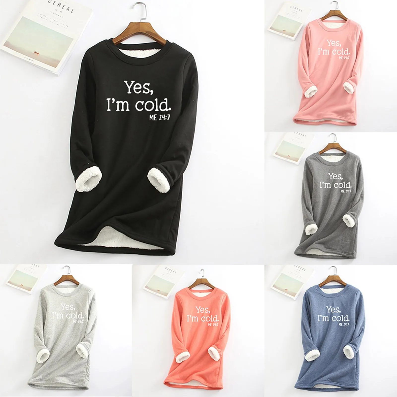 Winter Fleece Hoodies Thermal Women Thick Fleece Sweatshirt Letter Print Long Sleeve Jumber Coat Female Oversize Hooded Pullover