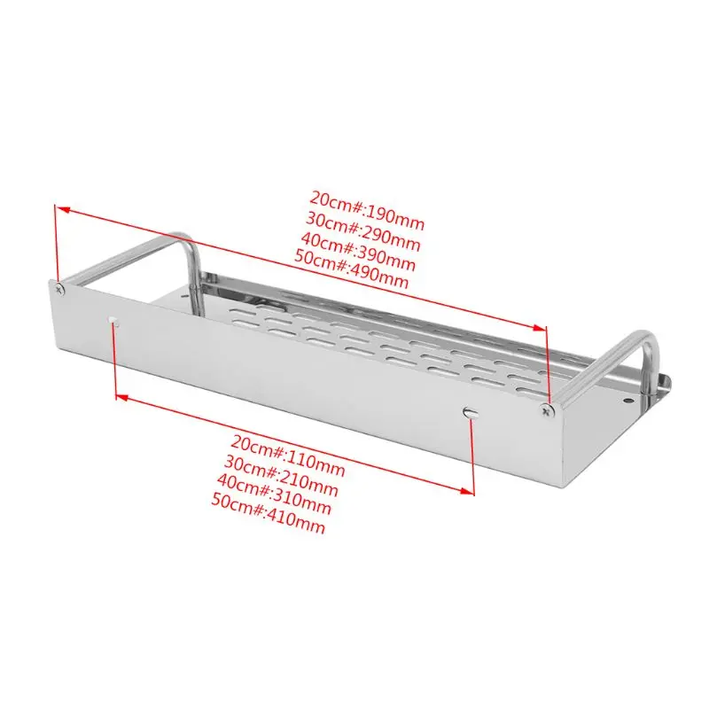 652F Stainless Steel Kitchen Bathroom Shelf Wall-mounted Storage Rack Single Layer