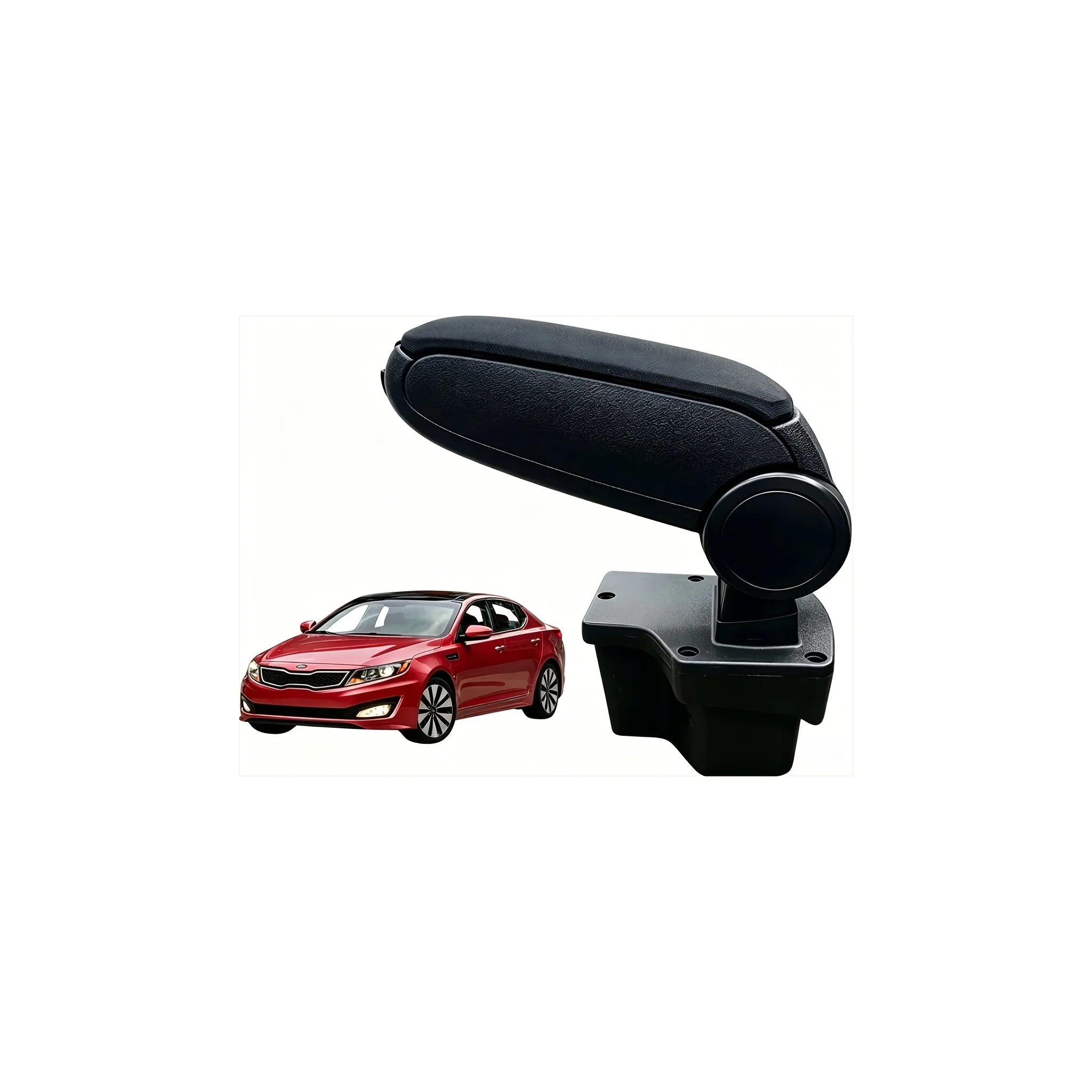 For KIA K2 RIO 2011-2016/KIA Rio 2011-2016 Degree Foldable No Drill Ergonomic Black Armrest Box Large Storage Space Comfort